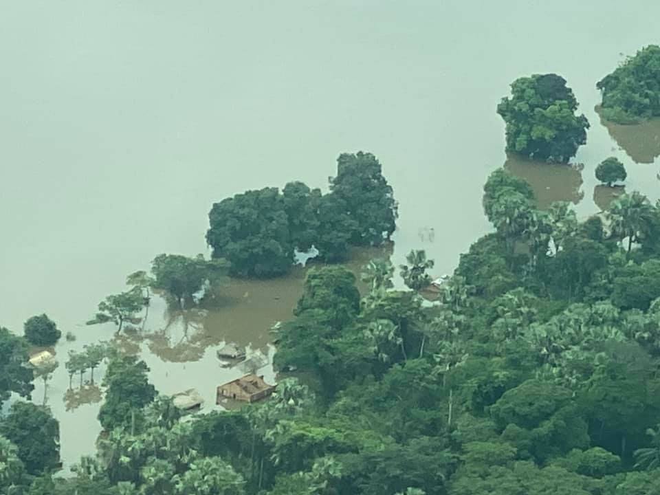 SURVOL DES ZONES AFFECTÉES PAR LES RÉCENTES INONDATIONS DANS BANGUI ET PROVINCES.