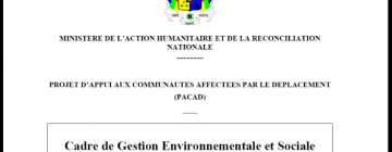 ESMF - CGES du PACAD - RCA avril 2018